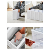 FF1681 bacs d'armoire de baskets en plastique à installation gratuite boîtes de rangement de chaussures pliables boîte à chaussures empilable robuste et transparente