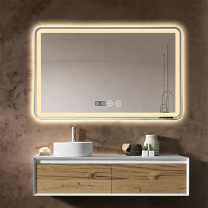 Bolen Exquisite Design Wandbehang Rechteck Aluminium gerahmt Led Smart Mirror Badezimmer Hotel Dekorativer Spiegel für den Großhandel
