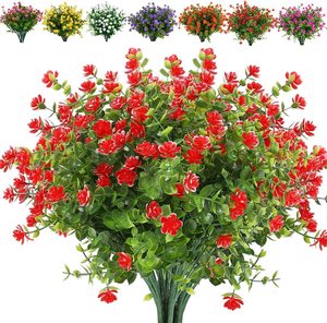 Fleurs d'eucalyptus artificielles LUYI, résistantes aux UV, arbustes en plastique, verdure artificielle, plantes et fleurs artificielles pour la décoration extérieure - Product Image 3