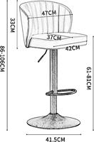 Tabouret de bar de cuisine extérieure de style farmhouse, nouveau design, en cuir PU, pivotant, doré, design européen moderne