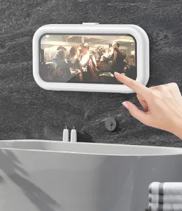 淋浴浴室浴缸手机支架防水360度旋转可调壁挂手机支架