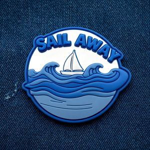 Patch personnalisé en silicone souple en relief 3D à coudre, forme ronde, pour chapeaux – Article personnalisable en gros - Product Image 3
