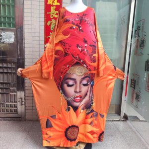 Vestido Dashiki <span class=keywords><strong>de</strong></span> manga larga con estampado Digital para mujer, Vestido elástico con bolsillos, africano, talla grande, otoño y primavera, nuevo - Product Image 5