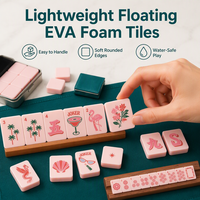 Jeu de Mahjong flottant, tuiles en mousse EVA imperméables, table de jeu portable pour piscine, plage, bateau, lac