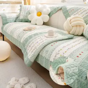 Floral Cotton Sofa Covers for L Shape CoverSlipcovers Sofa Towel Couch Cover for Living Room Non-slip Soft Breathable