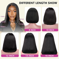 Remy doble dibujado Bob cabello humano suizo HD encaje frente pelucas crudo vietnamita cabello humano SDD corto Bob HD encaje frente peluca sin pegamento