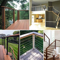 Kit de quincaillerie pour garde-corps de terrasse en acier inoxydable T316, pour câble de 1/8 po, avec vis à sertir à filetage gauche et droit pour poteaux en bois