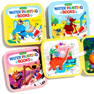 Journal de peinture à l'eau réutilisable pour enfants, journal de peinture à l'eau magique, reliure spirale, stylo à eau, thèmes de <span class=keywords><strong>contes</strong></span> de fées, animaux, dinosaures |   Non - Product Image 1
