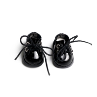 Vêtements pour poupées de 15 cm et 17 cm, accessoires pour poupées, chaussures en cuir - Noir