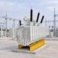 Transformateur de puissance triphasé haute tension, relais Buchholz, soupape de décharge de pression 220 kV, poste de transformation pétrochimique