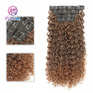 NOUVEAU Novel Fashion Design Wholesale Afro Curly 4 Pcs 11 Clips 22 INCH 200g Colored Hair Extensions for Black Women - Product Image 4