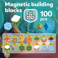 Blocs de construction magnétiques, ensemble de jouets éducatifs STEM pour les enfants de 14 ans et plus, blocs en plastique de 2 cm, kits