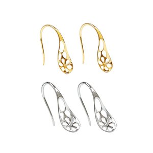 Support d'oreille minimaliste chic et élégant, poli miroir, en or 8K, creux, en forme de talon haut, vierge pour suspension de pendentifs, pour l'insertion de divers éléments - Product Image 2