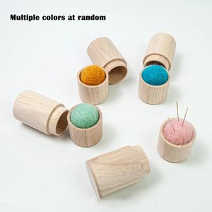 재봉 액세서리 핀 쿠션 대량 가정용 손 재봉 작은 바늘 휴대용 나무 바늘 상자 핀 쿠션 - Product Image 2