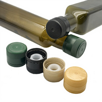 Capuchon à vis anti-effraction en plastique PP noir de 31,5 mm et bouchon verseur pour bouteilles en verre d'olive