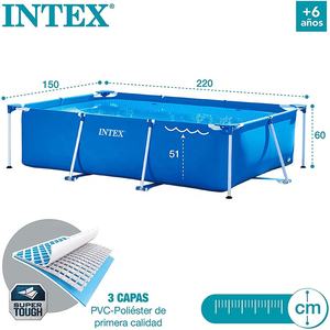 Piscine rectangulaire à cadre métallique <span class=keywords><strong>Intex</strong></span> 28270 8,5' X 5,3' X 2,13' Grande piscine rectangulaire <span class=keywords><strong>gonflable</strong></span> - Product Image 2