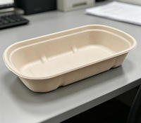 Einweg-Klima-Positiv-Zertifizierte 22g 750ml Ovale Box Stapelbare Gefriergeeignete Catering-Einzelportionsbehälter