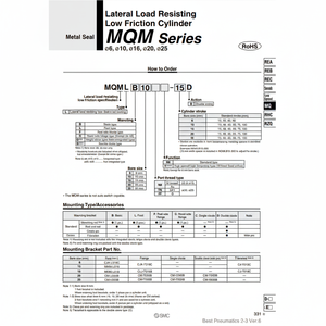Pièces pneumatiques de MQMLB16-100D de cylindre de bas frottement de SMC Pneumatics - Product Image 1