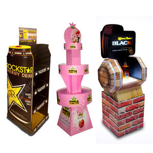 Benutzer definierte Einzelhandel geschäft Pop Cardboard Display Stand Recycelbare Werbe POS Papier Display Rack für Snacks Getränke Liquor Shelf - Product Image 2