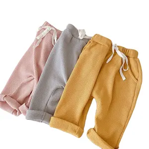 Pantaloni per bambini autunno nuovi pantaloni in pp per bambini e bambine pantaloni in cotone a vita media con tasche