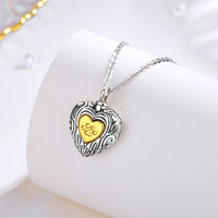 Merryshine Collier Pendentif Urne Cendres Patte de Chat en Argent Sterling 925, Zircon Cœur Tendance pour Amoureux d'Animaux et Occasions Spéciales