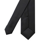 Cravate sur mesure en microfibre de polyester tissée, ajustée, couleur unie, pour smoking, noir mat, cravate en satin pour homme