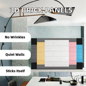 Paneles de Pared Autoadhesivos con Diseño Geométrico Moderno 3D, Adhesivos de Vinilo para Pared con Efecto Ladrillo, Resistentes a la Humedad, para Decoración de Casas y Apartamentos - Product Image 3