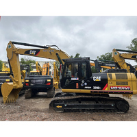 Pelle sur chenilles d'occasion 29 tonnes 329D, moteur diesel C7 ACERT, capacité de godet 1,6 m³, pour travaux de construction, garantie 1 an