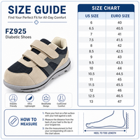 Chaussures Diabétiques Personnalisées Fournies par l'Usine, Tige Respirante, Talon Plat, Confortables pour la Marche, pour Patients Diabétiques