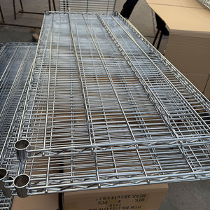 Rollbare Haushaltsregale, Verstärkte Verchromte Drahtgitter Antistatische Metall-Mehrschicht-Aufbewahrungsregale - Product Image 5