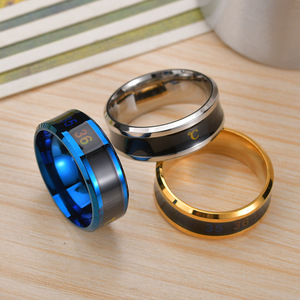 도매 무변색 18K 금 은 PVD 도금 스테인리스 스틸 변색 온도 감응 무드 반지 여성 남성용 주얼리 - Product Image 4