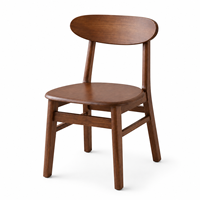 Chaise de salle à manger moderne en bois brun avec dossier ovale pour restaurant et salon