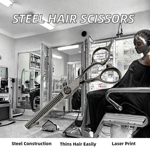 Ciseaux à cheveux droits en acier inoxydable de qualité professionnelle, outil de coupe de cheveux fin et tranchant en céramique pour les barbiers et la beauté - Product Image 2