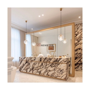 Usine de marbre italienne d'importation populaire grande dalle de comptoir d'île en marbre poli en gros calacatta violar - Product Image 6