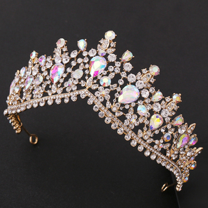Tocados de boda para el pelo de la novia, accesorios de diamantes de imitación de cristal, coronas de Tiara para compromiso para niñas de princesa - Product Image 5
