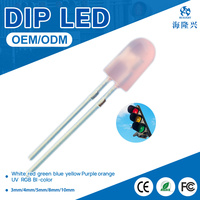 1000 pièces/sac Lentille Dôme 5MM Lampes LED DIP à trou diffusé 546 Diodes électroluminescentes Blanc/Rouge/Bleu/Jaune/Vert 5V