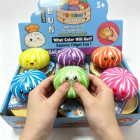 Boîte Mystère Kawaii Squishy Rainbow Bun Toy Steamer Box Bulk With Expression Squeeze Stress Relief Sensory Fidget Novelty Retail