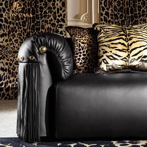 Sofá modular de cuero profundo y ancho cómodo Chateau <span class=keywords><strong>Dax</strong></span> <span class=keywords><strong>Furniture</strong></span> Avenue, sofá Seccional de cuero negro grande de lujo - Product Image 5