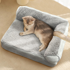 Atmungsaktives ortho pä disches graues Shaggy Faux Fur Crate Foam Ortho pä disches Hunde betts ofa mit rutsch festem Boden - Product Image 6