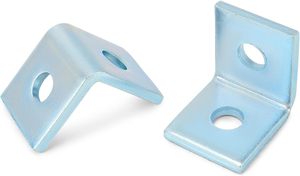 HENENG Lot de 20 connecteurs en L à 90 degrés pour profilés, équerres en acier à 2 trous pour profilés de 1-5/8 po, quincaillerie pour boulons de 1/2 po - Product Image 2
