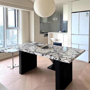 Mesa de Comedor Moderna de Lujo en Piedra Calacatta <span class=keywords><strong>Viola</strong></span> para 4-8 Personas, Mesa de Comedor de Piedra Sinterizada para Hogar y Comercio - Product Image 1