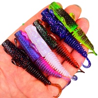 Nouvelles leurres souples flottantes en TPE, 6,8 cm 2,5 g et 7,6 cm 3,5 g, en forme de crevettes et vers, pour la pêche au bar, à la perche et au Black Pit, avec montage Ned Rig