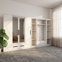 Armoire métallique démontable en fer et acier avec tiroirs, miroir et porte, meuble de rangement pour vêtements, pour la maison et l'hôtel