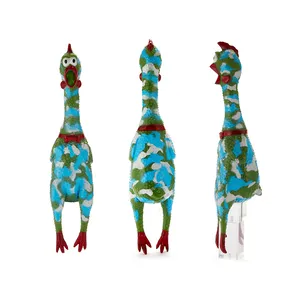 도매 패션 디자인 애완 동물 제품 맞춤 장난감 비닐 위장 삐걱 거리는 닭 개 비닐 장난감