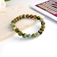 6/8mm Natürlicher Dalmatiner-Jaspis & Zitronen-Jade Kristallperlen-Armband - Unisex Jubiläumsgeschenk Großhandel