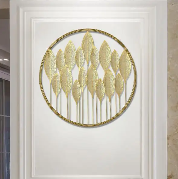 Licht Luxe Woonkamer Achtergrond Muur Opknoping Decoraties, Creatieve Ijzer Art Gold Bladeren, Metalen Wanddecoraties