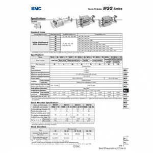 Cilindro de guía neumática SMC - Product Image 1