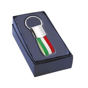 Llavero con Bandera Italiana, Anillo Metálico de 35 mm, Regalo Promocional - Product Image 2