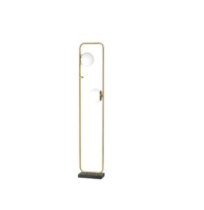 E27 E27 LED iron gold tall size big floor <b>lamp</b> with two glass <b>ball</b> lampshade for hotel home guest room - Product Image 1