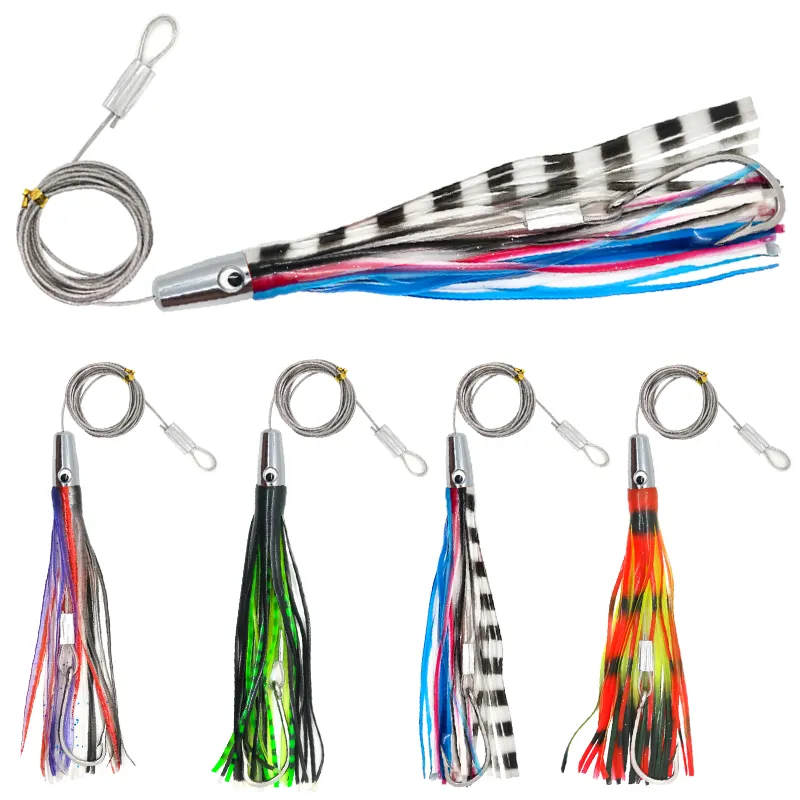 6 Inch Fishing Torpedo High Speed Wahoo Trolling Lures Wire Cable Rigged Wahoo Lures